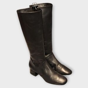 Women Vintage Leather Black Riding Boots By Michael Kors Size 9M.